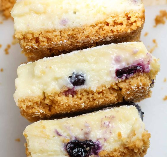 Tangy Lemon & Blueberry Cheesecake Bars – Bursting with Flavor